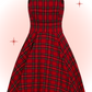 Irvine Red Flared Pinafore Dress