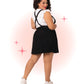 Robe Évasée Lucie Pinafore Noire