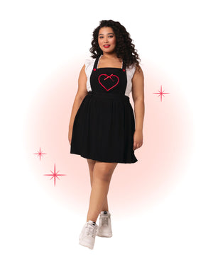 Robe Évasée Lucie Pinafore Noire