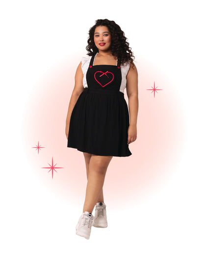 Robe Évasée Lucie Pinafore Noire