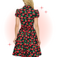 Robe Retro Fraise évasée Noir