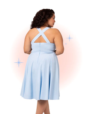 Robe Évasée Pinafore Tulipe Bleu