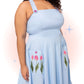 Robe Évasée Pinafore Tulipe Bleu