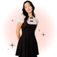 Robe Évasée Alice Noir Et Blanc