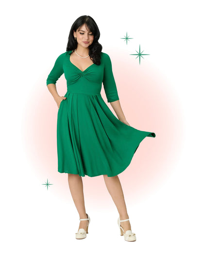 Robe Évasée Bengaline Verte
