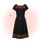 Robe Évasée Carmen Noire