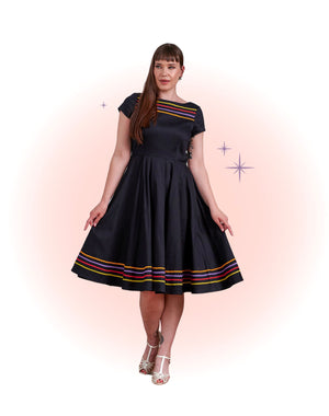 Robe Évasée Carmen Noire