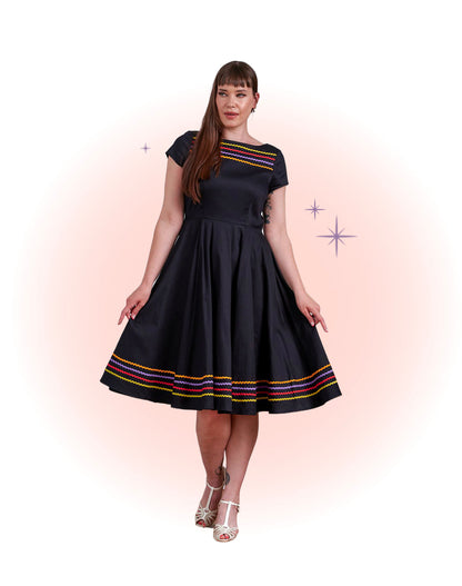 Robe Évasée Carmen Noire
