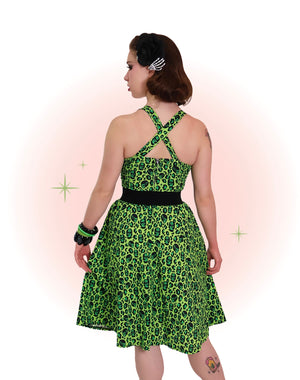 Robe Évasée Frankenstein Verte