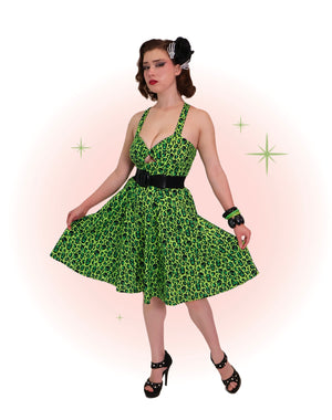 Robe Évasée Frankenstein Verte