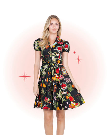 Robe Chemisier Évasée Frida Noire