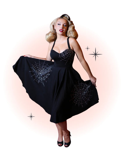 Robe Évasée Glamour Ghoul Noire