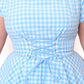 Robe Évasée Lola Vichy Bleu