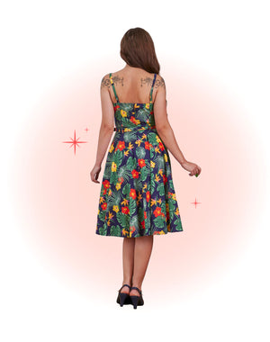Robe Évasée Morena Tropical Marine