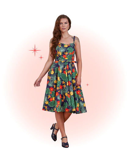 Robe Évasée Morena Tropical Marine