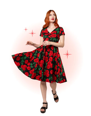 Robe Évasée Dolce Vita Noire