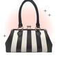 Hermoso bolso azul blanco y negro