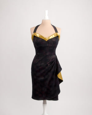 Navy and Gold Secret Star Fitted Dress