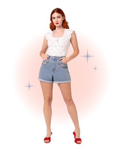 Short Denim Francoise Bleu