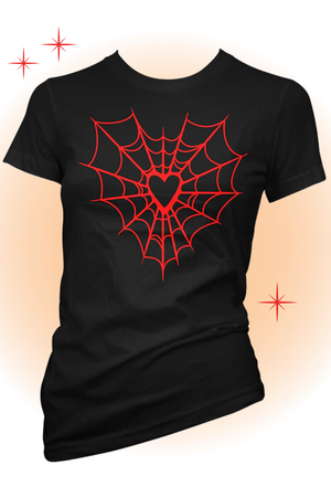 T-shirt Noir Web Heart