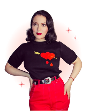 Black Bleeding Heart Top