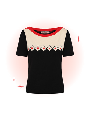 Black Winona Heart Knit