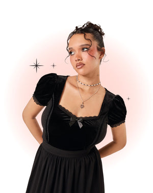 Top Disenchanted Velours Noir