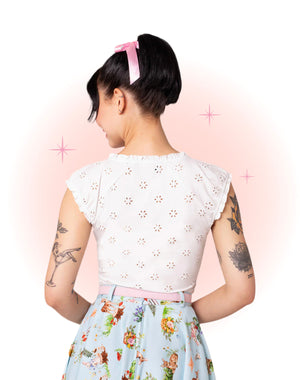 Top Sammy Jo Broderie Anglaise Blanc