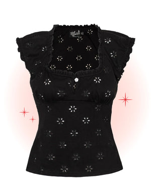 Top Sammy Jo Broderie Anglaise Noir