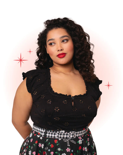 Top Sammy Jo Broderie Anglaise Noir