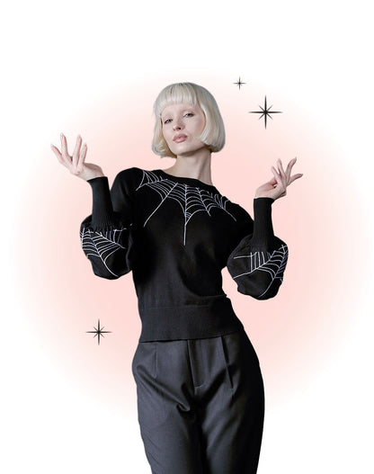 Tricot Carla Spiderweb Noir
