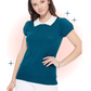 Teal and Ivory Contrast Knit