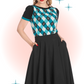 Tricot Darts And Checks Turquoise et noir