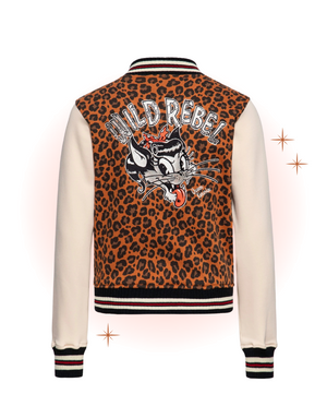 Wild Rebel Leopard Varsity Jacket