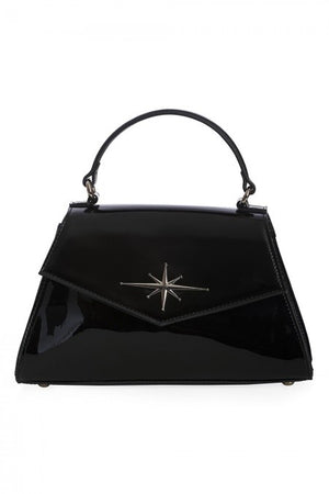 Black-Dance-The-Night-Away-Handbag-Pinup-Banned-Apparel-Rockabilly-Retro-Vinyl-Metallic-Atomic-Star