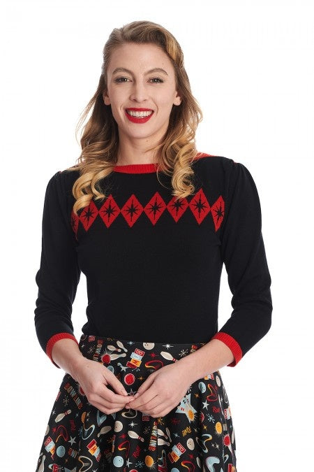 Tricot Atomic Star Noir Et Rouge  S