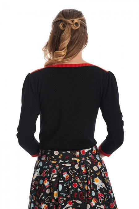 Tricot Atomic Star Noir Et Rouge  L