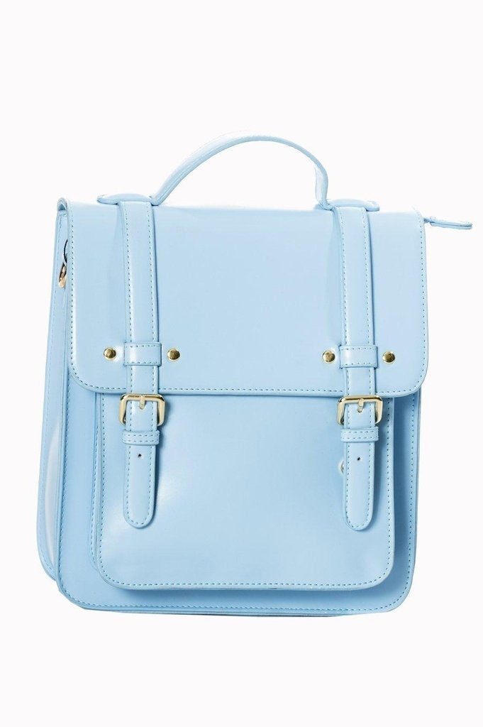 Blue-Cohen-Hand-Bag-Back-Pack-Removable-Shoulder-Straps-Pinup-Light-Powder-Baby-Blue