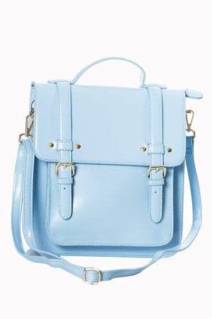 Blue-Cohen-Hand-Bag-Back-Pack-Removable-Shoulder-Straps-Pinup-Light-Powder-Baby-Blue