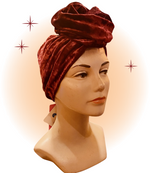 Booty Jones Turban Extra-Large Bourgogne Velour