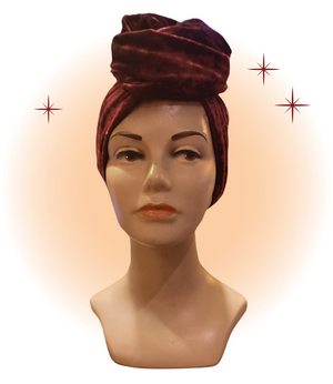 Booty Jones Turban Extra-Large Bourgogne Velour