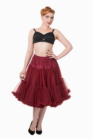 Burgundy-Petticoat-Underwaer-Volume-Skirt-Dress-Pin-Up-Vintage-Retro