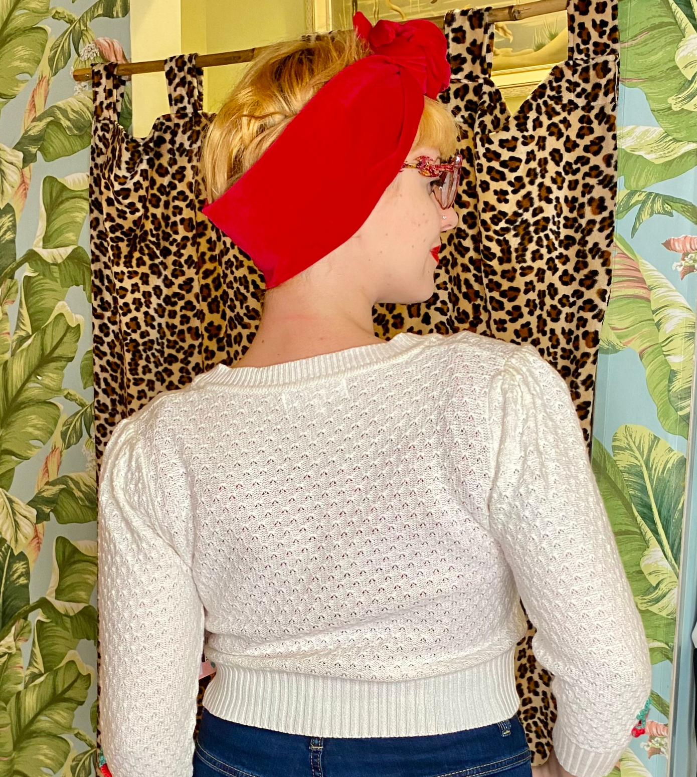 Cardigan Crocheté Blanc à Cerises  S
