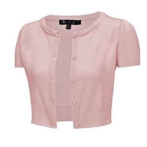 Cardigan Manches Courtes Col Rond Blush S