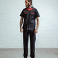 Chemise-Bowling-Rétro-Donnie-Noire-Rouge-Chet-Rock-Rockabilly-Alternatif-Vintage-Manches-Courtes