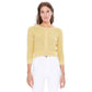 Beige Peach Round Neck Crochet Cardigan