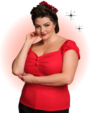 dolores rouge, vintage top, pinup top, kitsch'n swell, Dolores top choice of colors, red top, black top, white top, cherry top, gingham top, mustard yellow top, Dolores top, sexy top, feminine top, Collective top, fitted top , high waisted
