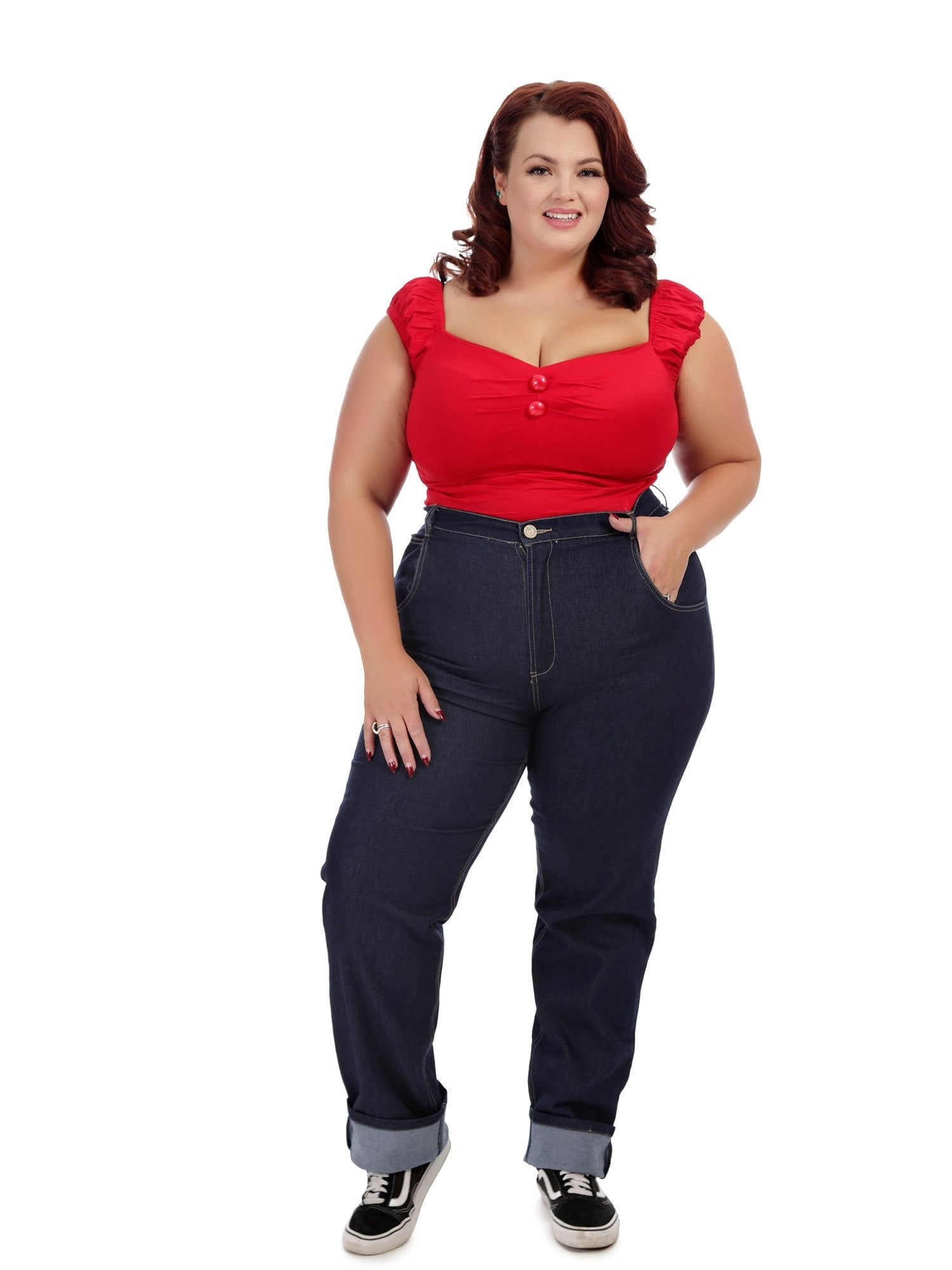 dolores rouge,top vintage, top pinup, kitsch'n swell, Top Dolores choix de couleurs, top rouge, top noir, top blanc, top cerises, top vichy, top jaune moutarde, haut Dolores, haut sexy, haut féminin, top Collectif, top ajusté, top ceintrée, taille plus