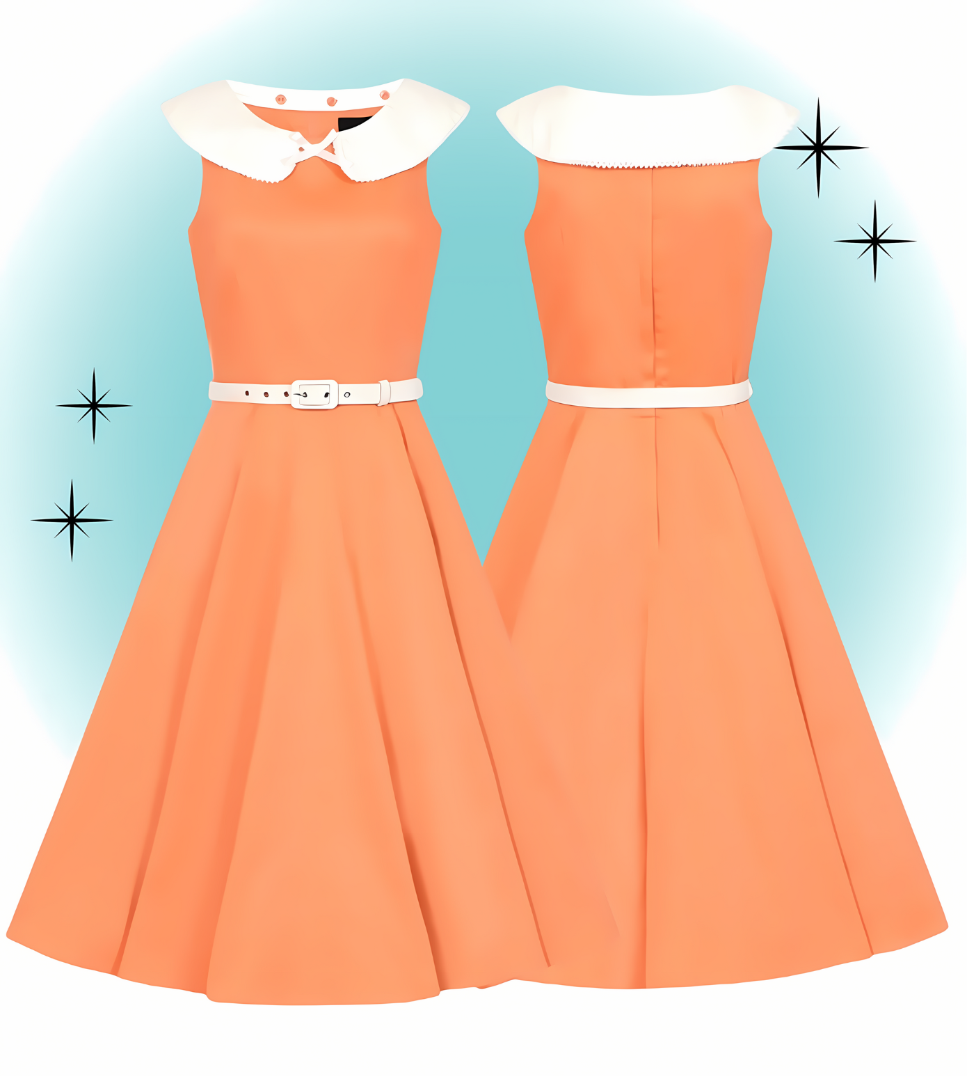 Robe Betty Évasé Orange  S