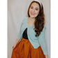 Beige Peach Round Neck Crochet Cardigan